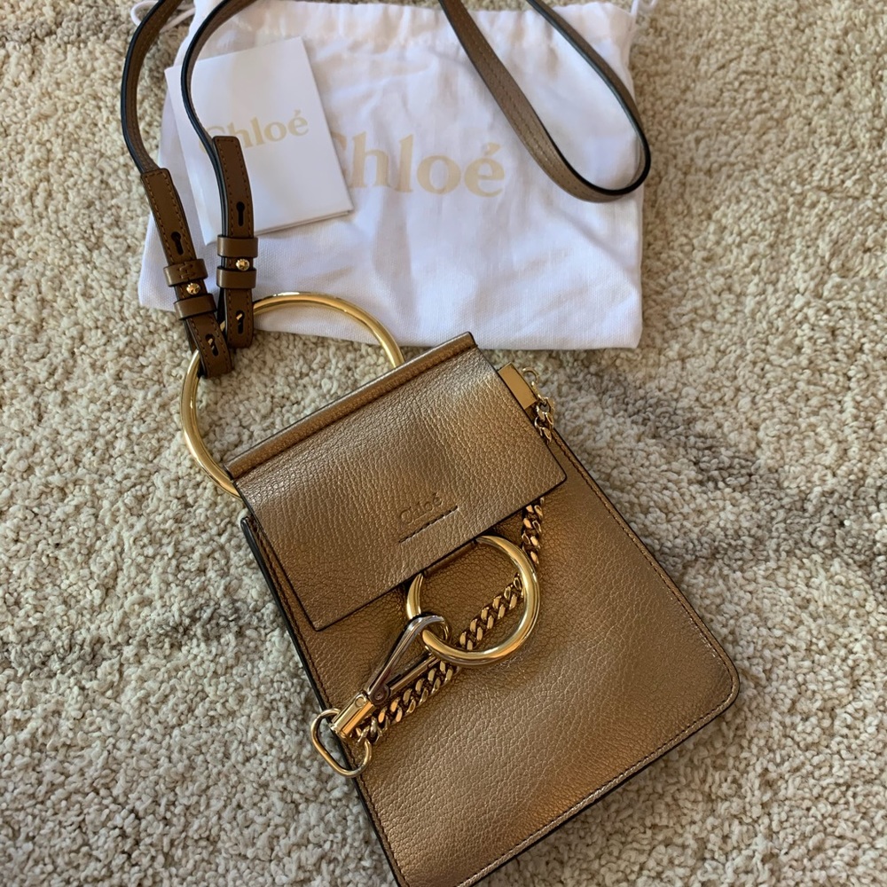 Chloe “Faye” mini bracelet bag Gold